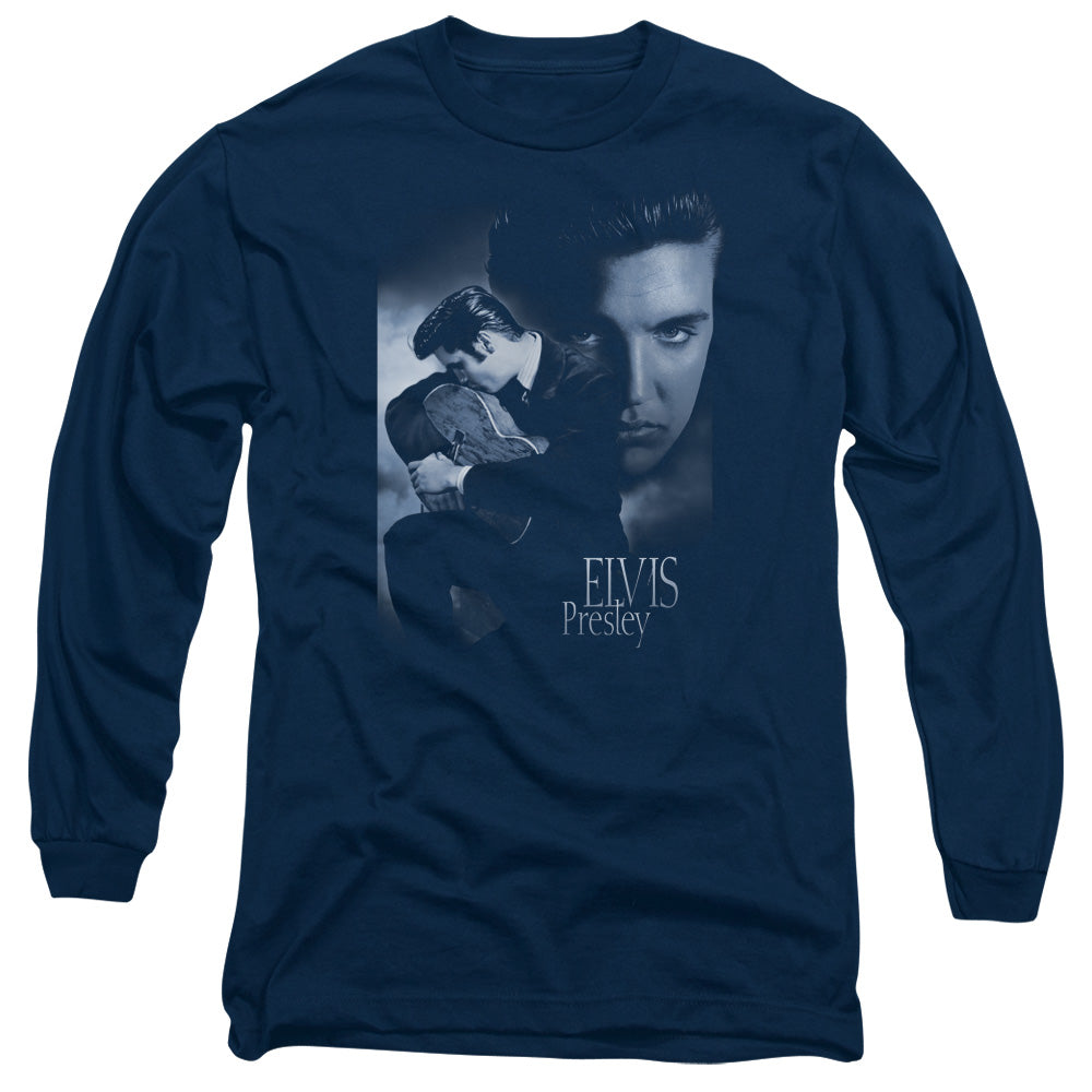 ELVIS PRESLEY/REVERENT - L/S ADULT 18/1 - NAVY