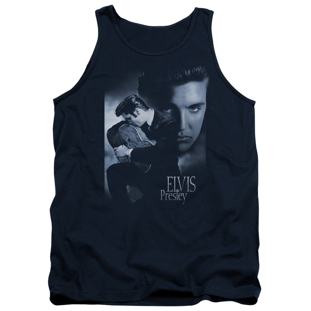 ELVIS PRESLEY/REVERENT - ADULT TANK - NAVY
