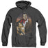 ELVIS PRESLEY/RED SCARF #2 - ADULT HEATHER HOODIE - BLACK