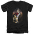 ELVIS PRESLEY/RED SCARF #2 - S/S ADULT V-NECK 30/1 - BLACK