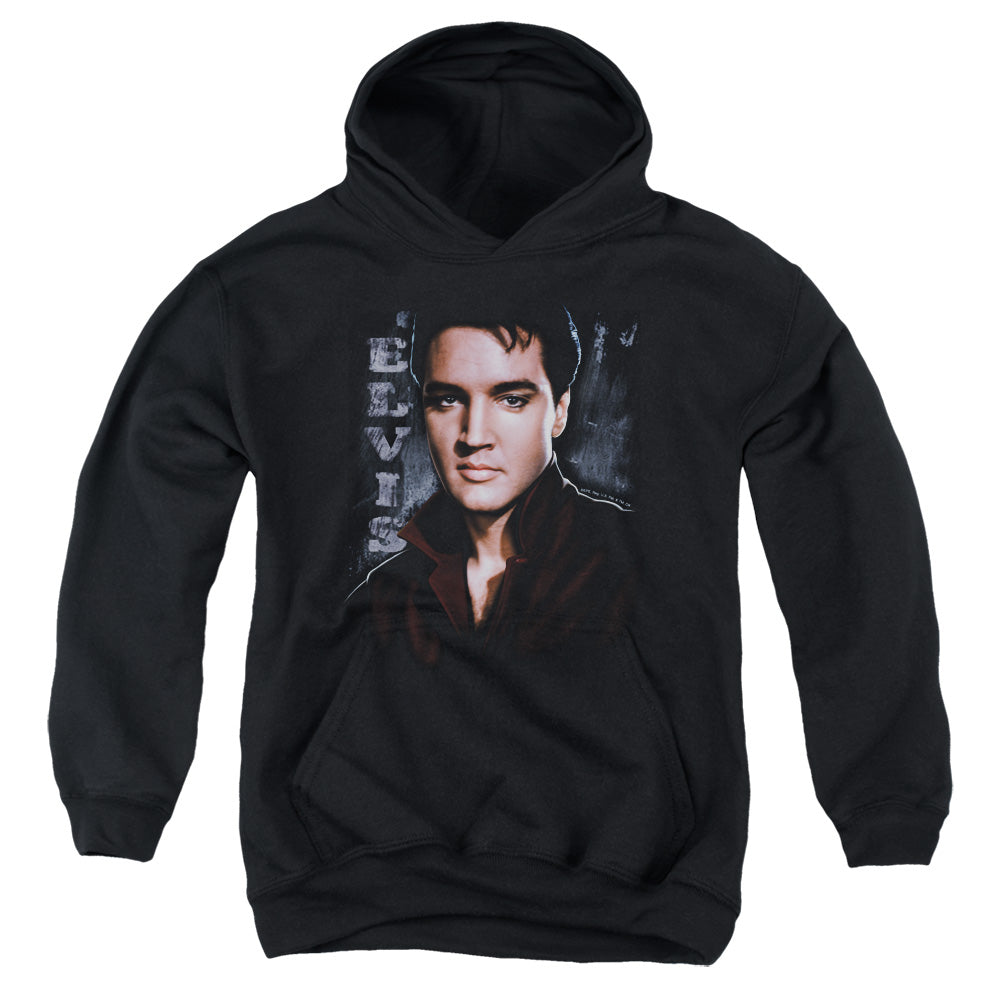 ELVIS PRESLEY/TOUGH - YOUTH PULLOVER HOODIE - BLACK