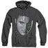 ELVIS PRESLEY/BIG FACE - ADULT HEATHER HOODIE - BLACK