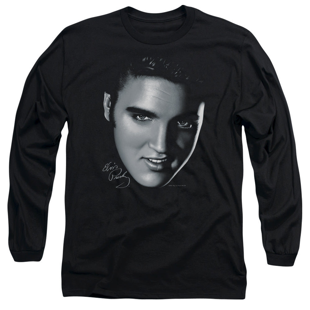 ELVIS PRESLEY/BIG FACE - L/S ADULT 18/1 - BLACK