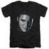 ELVIS PRESLEY/BIG FACE - S/S ADULT V-NECK 30/1 - BLACK