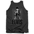ELVIS PRESLEY/LEATHER - ADULT TANK - CHARCOAL