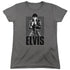 ELVIS PRESLEY/LEATHER - S/S WOMENS TEE - CHARCOAL