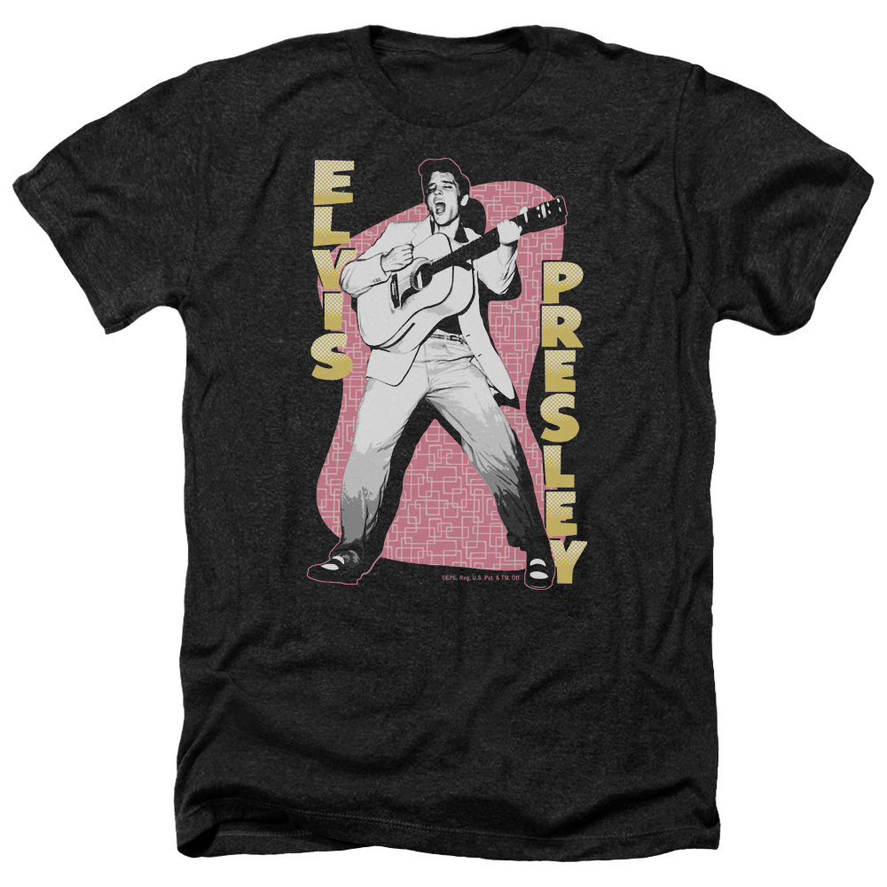 ELVIS PRESLEY/PINK ROCK - ADULT HEATHER - BLACK