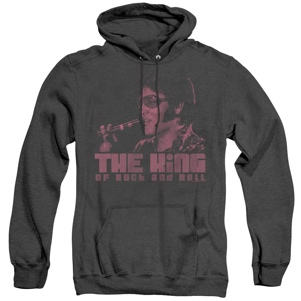 ELVIS PRESLEY/THE KING - ADULT HEATHER HOODIE - BLACK