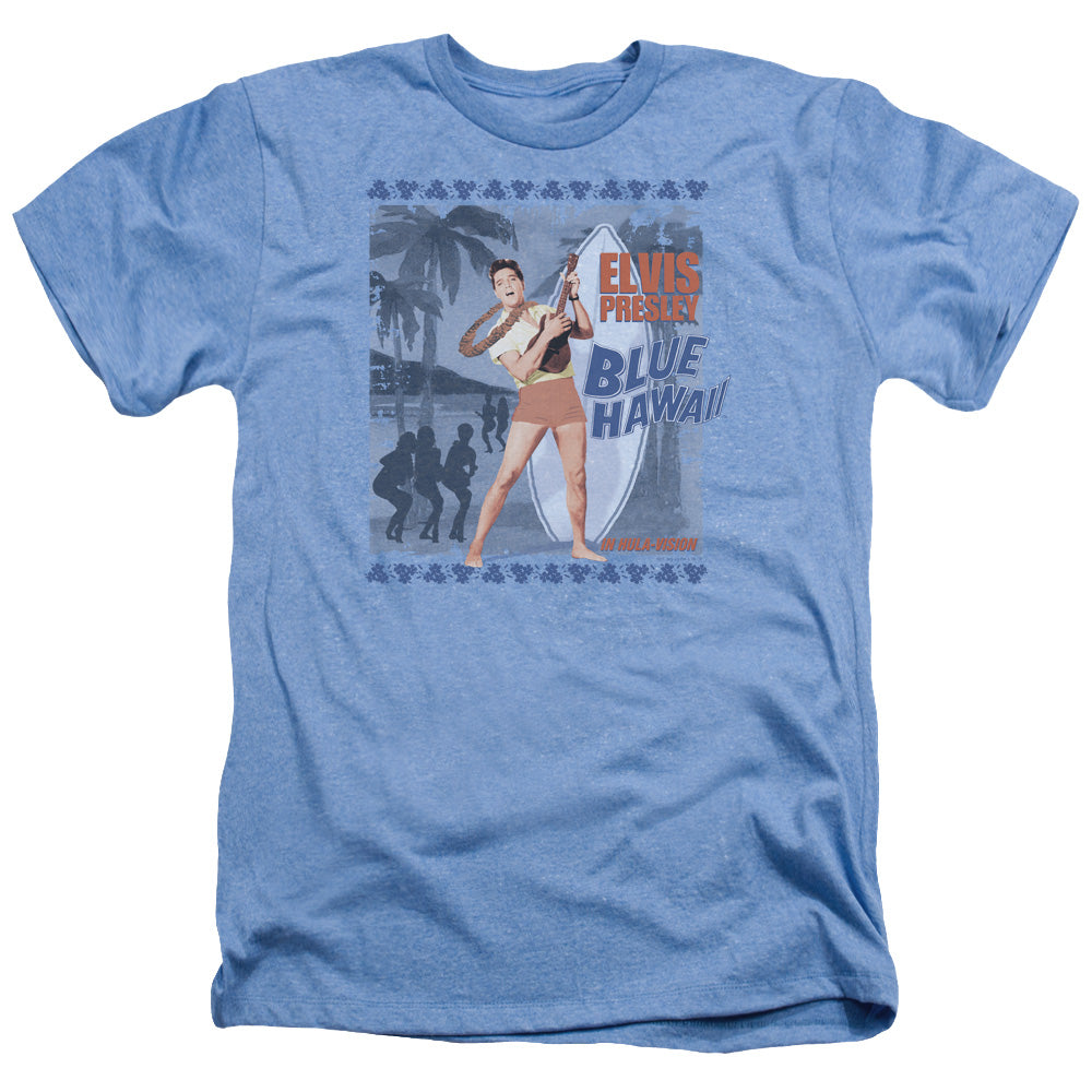 ELVIS PRESLEY/BLUE HAWAII POSTER - ADULT HEATHER - LIGHT BLUE