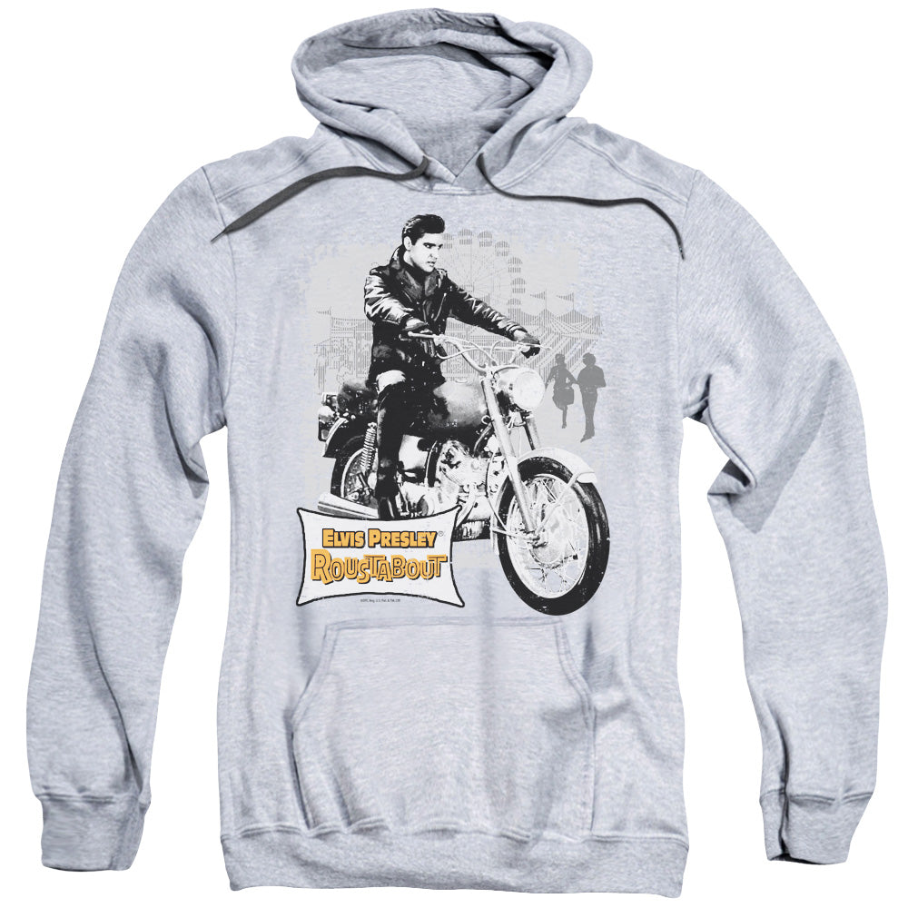 ELVIS PRESLEY/ROUSTABOUT POSTER - ADULT PULLOVER HOODIE - ATHLETIC HEATHER