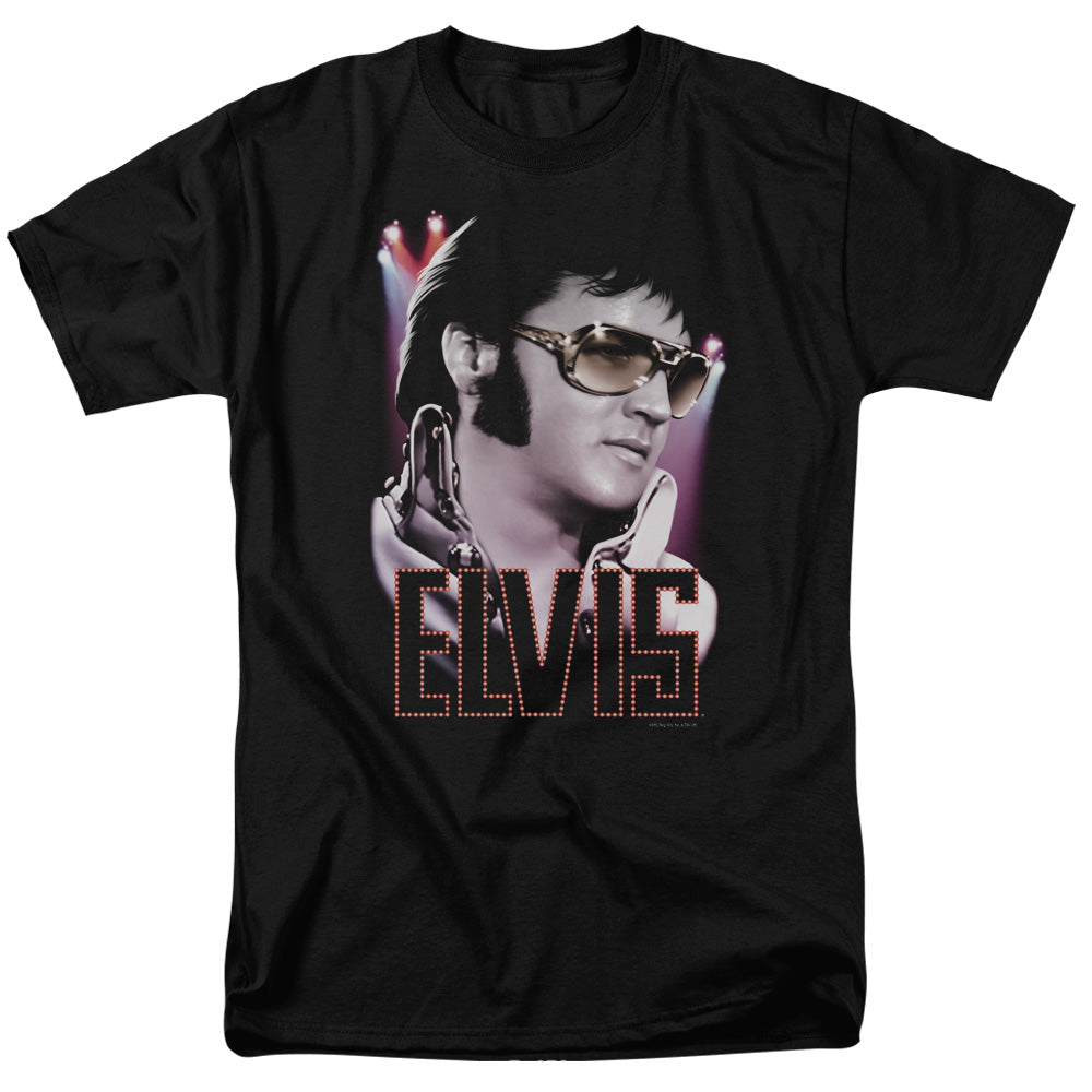 ELVIS PRESLEY/70'S STAR - S/S ADULT 18/1 - BLACK