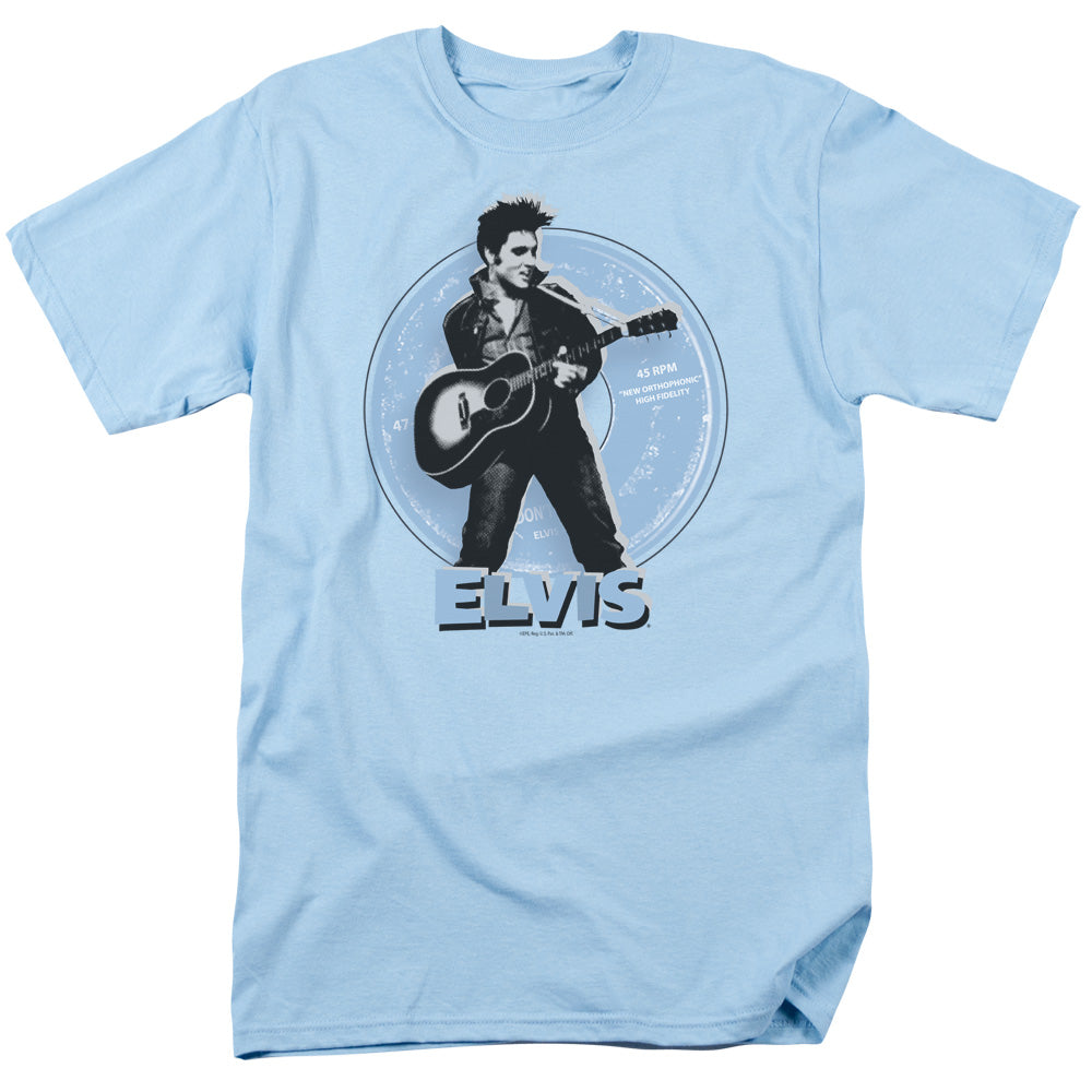 ELVIS PRESLEY/45 RPM - S/S ADULT 18/1 - LIGHT BLUE