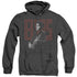 ELVIS PRESLEY/RED GUITARMAN - ADULT HEATHER HOODIE - BLACK