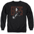 ELVIS PRESLEY/RED GUITARMAN - ADULT CREWNECK SWEATSHIRT - BLACK