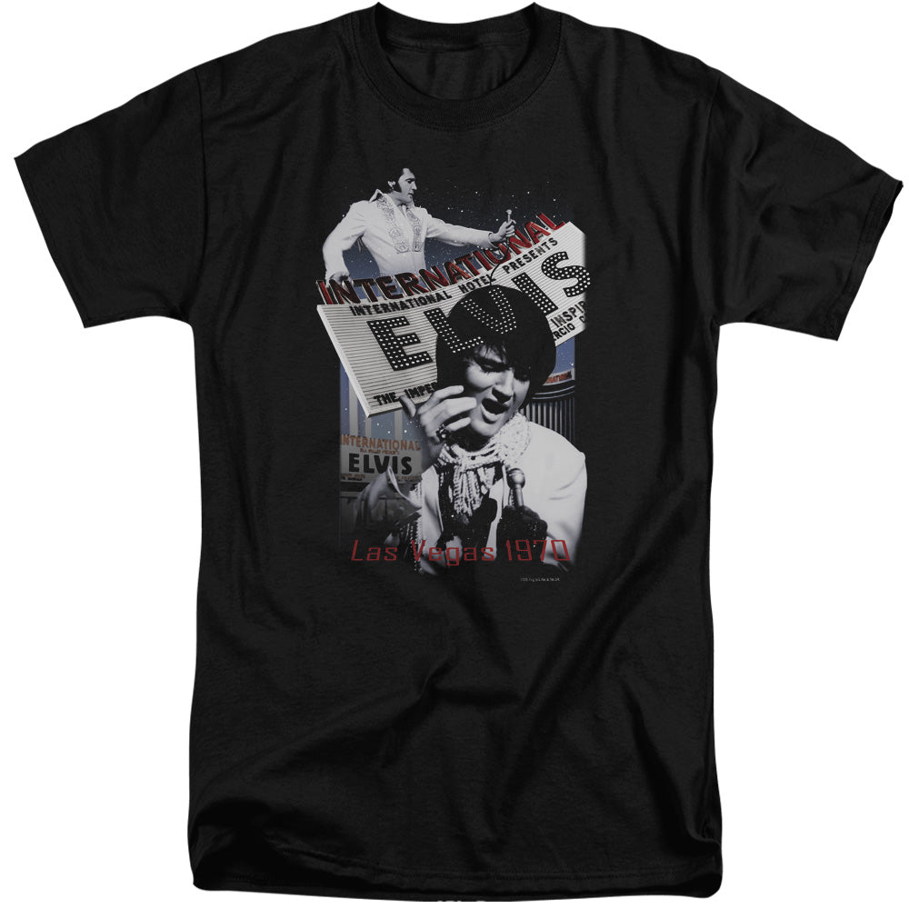 ELVIS PRESLEY/INTERNATIONAL HOTEL - S/S ADULT TALL 18/1 - BLACK
