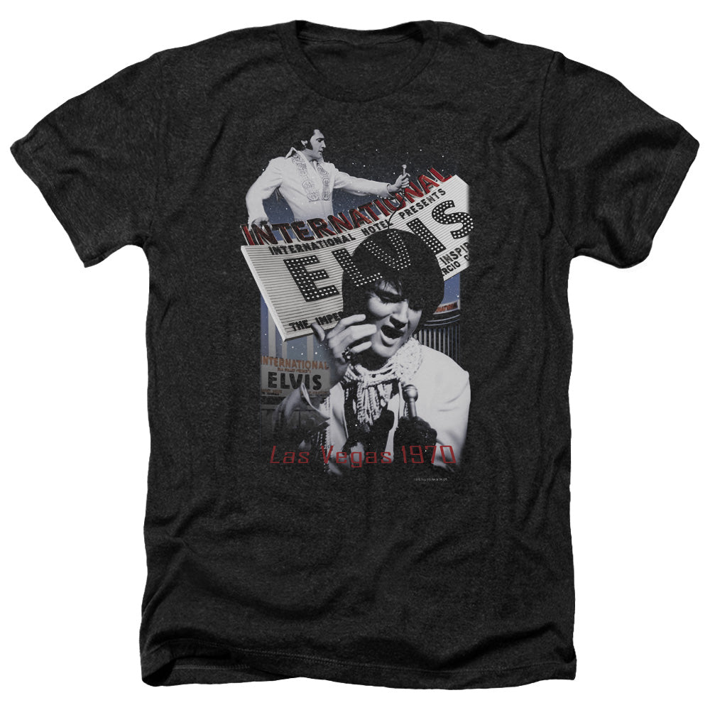 ELVIS PRESLEY/INTERNATIONAL HOTEL - ADULT HEATHER - BLACK