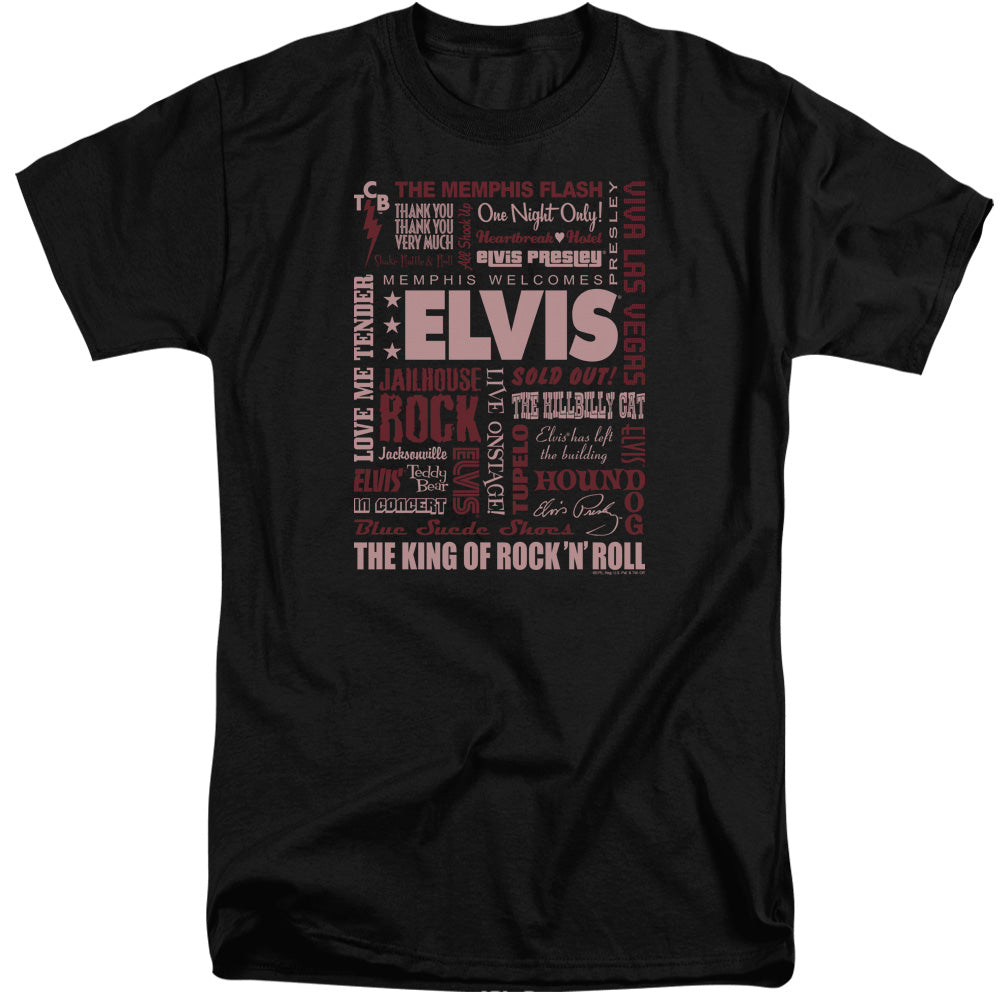 ELVIS PRESLEY/WHOLE LOTTA TYPE - S/S ADULT TALL 18/1 - BLACK