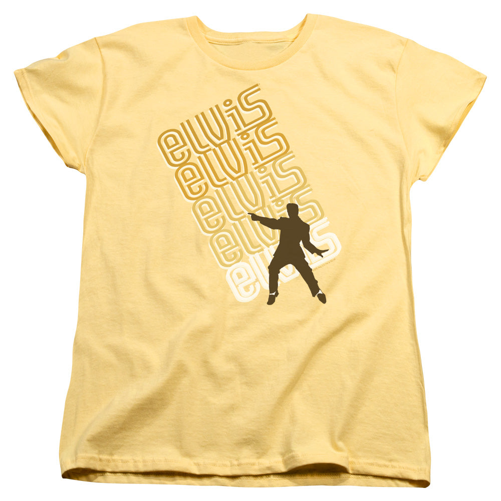 ELVIS PRESLEY/POINTING - S/S WOMENS TEE - BANANA
