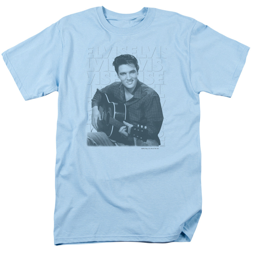ELVIS PRESLEY/REPEAT - S/S ADULT 18/1 - LIGHT BLUE