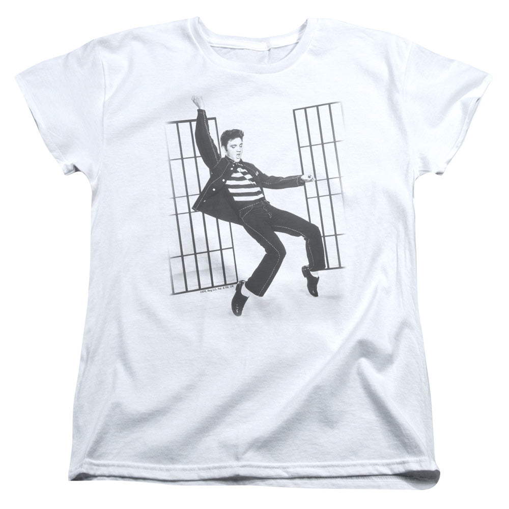 ELVIS PRESLEY/JAILHOUSE ROCK - S/S WOMENS TEE - WHITE