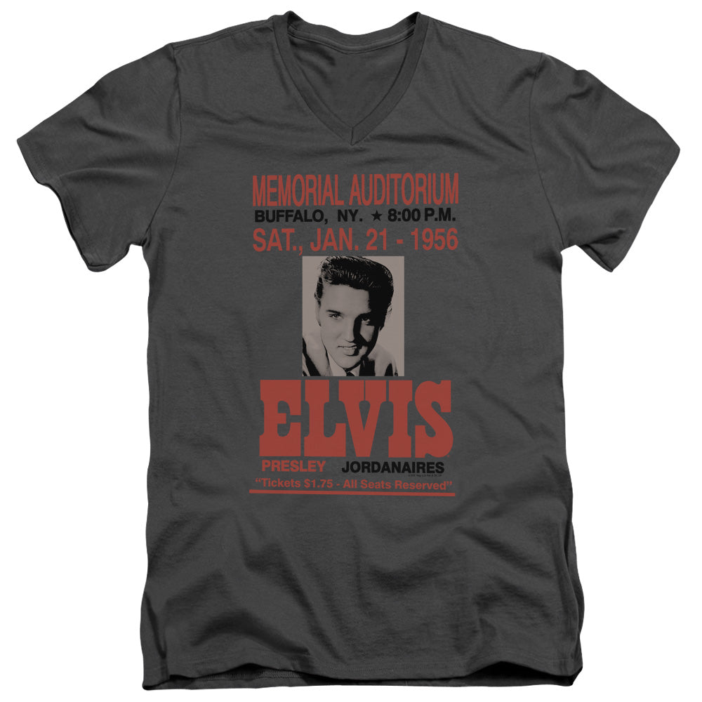 ELVIS PRESLEY/BUFFALO 1956 - S/S ADULT V-NECK 30/1 - CHARCOAL