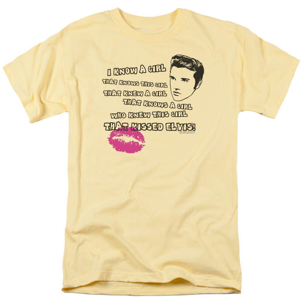 ELVIS PRESLEY/KISSED ELVIS - S/S ADULT 18/1 - BANANA