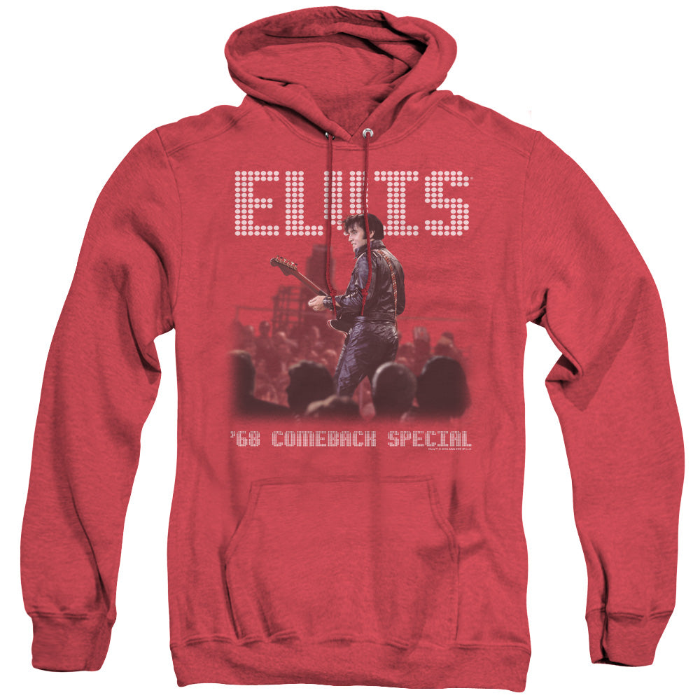 ELVIS PRESLEY/RETURN OF THE KING - ADULT HEATHER HOODIE - RED