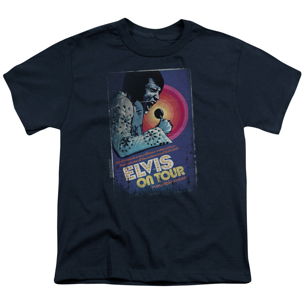 ELVIS PRESLEY/ON TOUR POSTER - S/S YOUTH 18/1 - NAVY