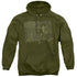 ELVIS PRESLEY/THAT 70S ELVIS - ADULT PULLOVER HOODIE - MILITARY GREEN