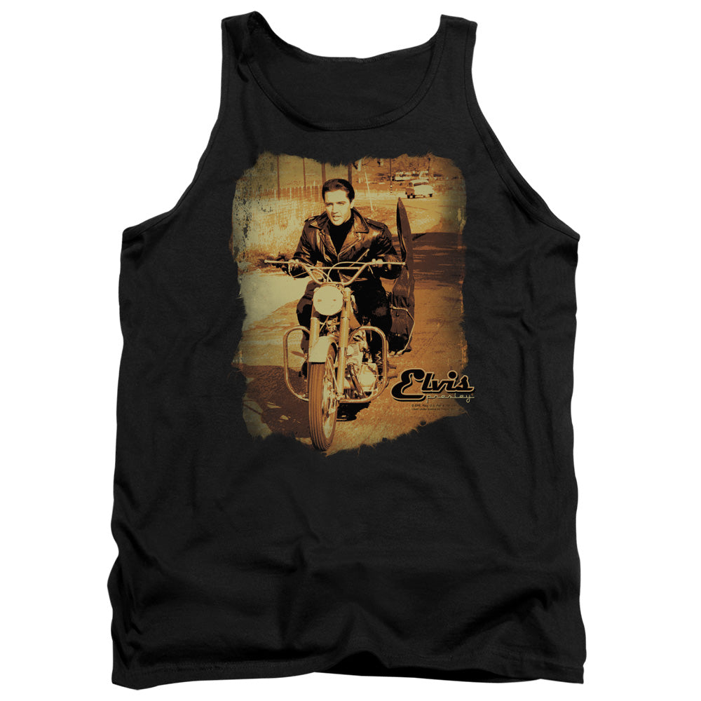 ELVIS PRESLEY/HIT THE ROAD - ADULT TANK - BLACK