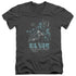 ELVIS PRESLEY/68 LEATHER - S/S ADULT V-NECK 30/1 - CHARCOAL