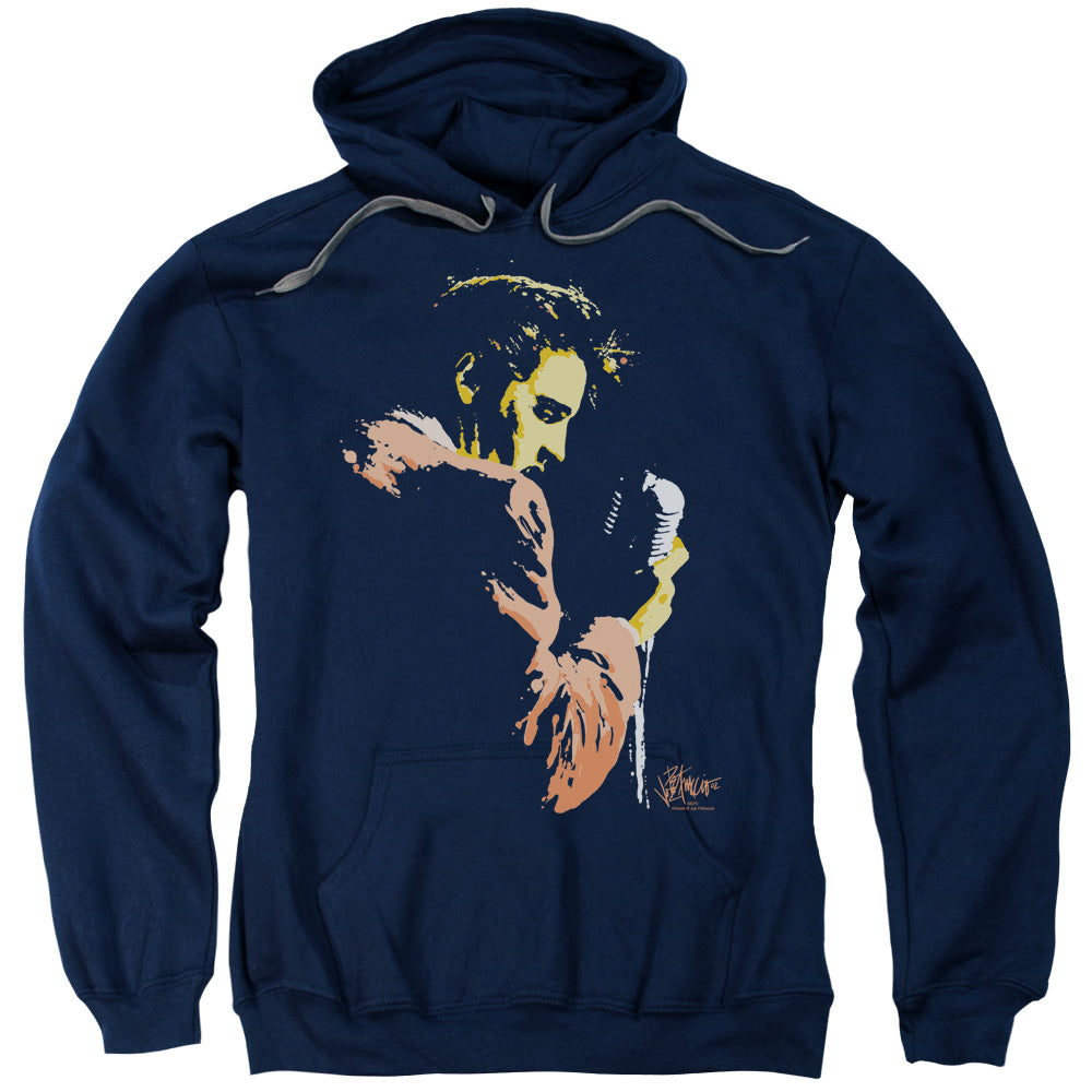 ELVIS PRESLEY/EARLY ELVIS - ADULT PULLOVER HOODIE - NAVY