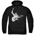 ELVIS PRESLEY/BLACK AND WHITE GUITARMAN - ADULT PULLOVER HOODIE - BLACK