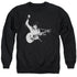 ELVIS PRESLEY/BLACK AND WHITE GUITARMAN - ADULT CREWNECK SWEATSHIRT - BLACK