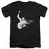 ELVIS PRESLEY/BLACK AND WHITE GUITARMAN - S/S ADULT V-NECK 30/1 - BLACK