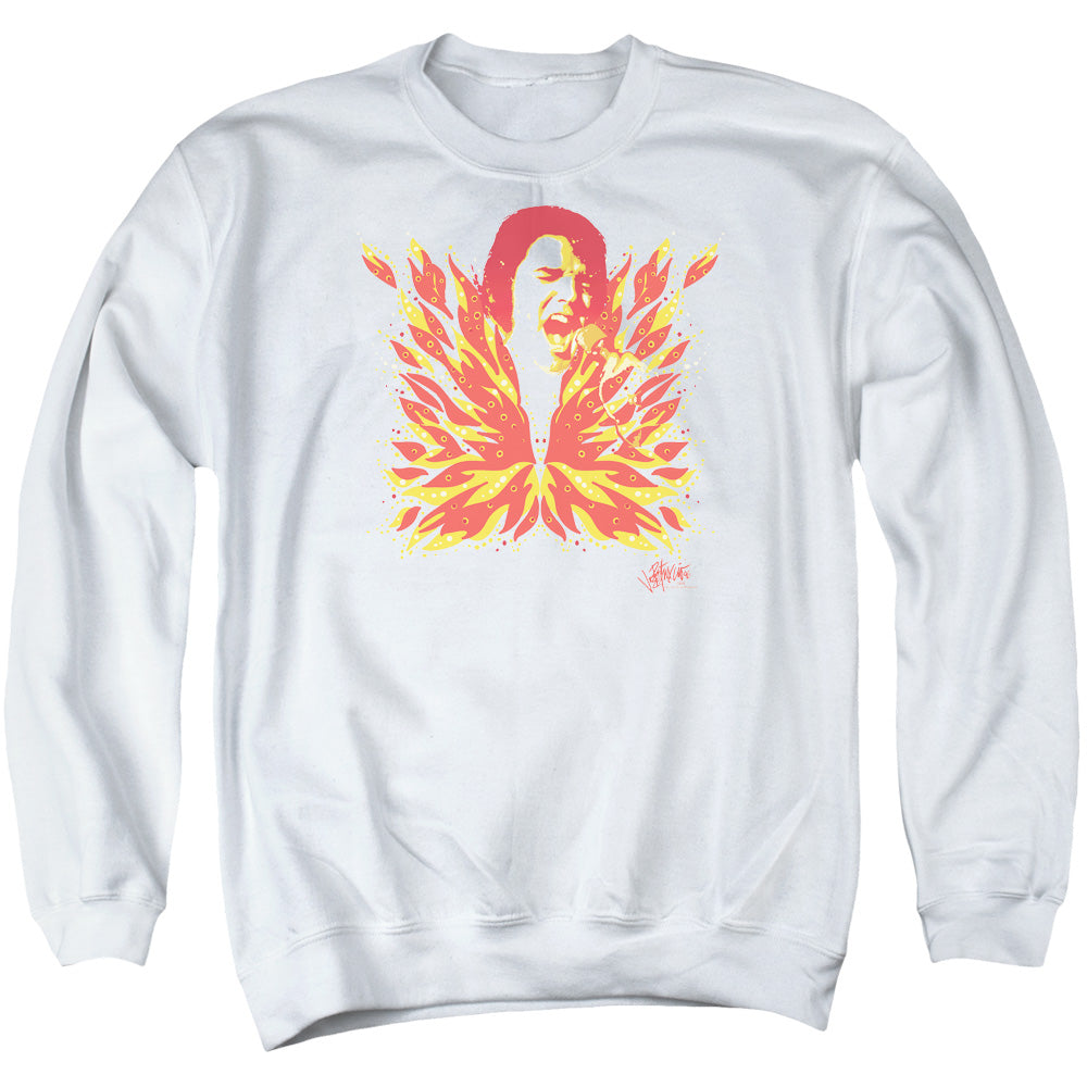 ELVIS PRESLEY/HIS LATEST FLAME - ADULT CREWNECK SWEATSHIRT - WHITE