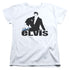 ELVIS PRESLEY/BLUE SUEDE - S/S WOMENS TEE - WHITE