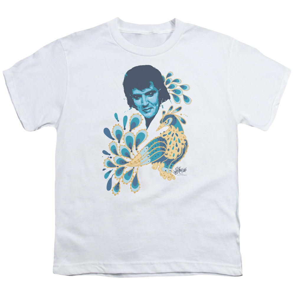 ELVIS PRESLEY/PEACOCK - S/S YOUTH 18/1 - WHITE