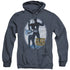 ELVIS PRESLEY/HANDS UP - ADULT HEATHER HOODIE - NAVY