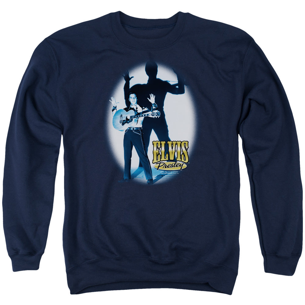 ELVIS PRESLEY/HANDS UP - ADULT CREWNECK SWEATSHIRT - NAVY