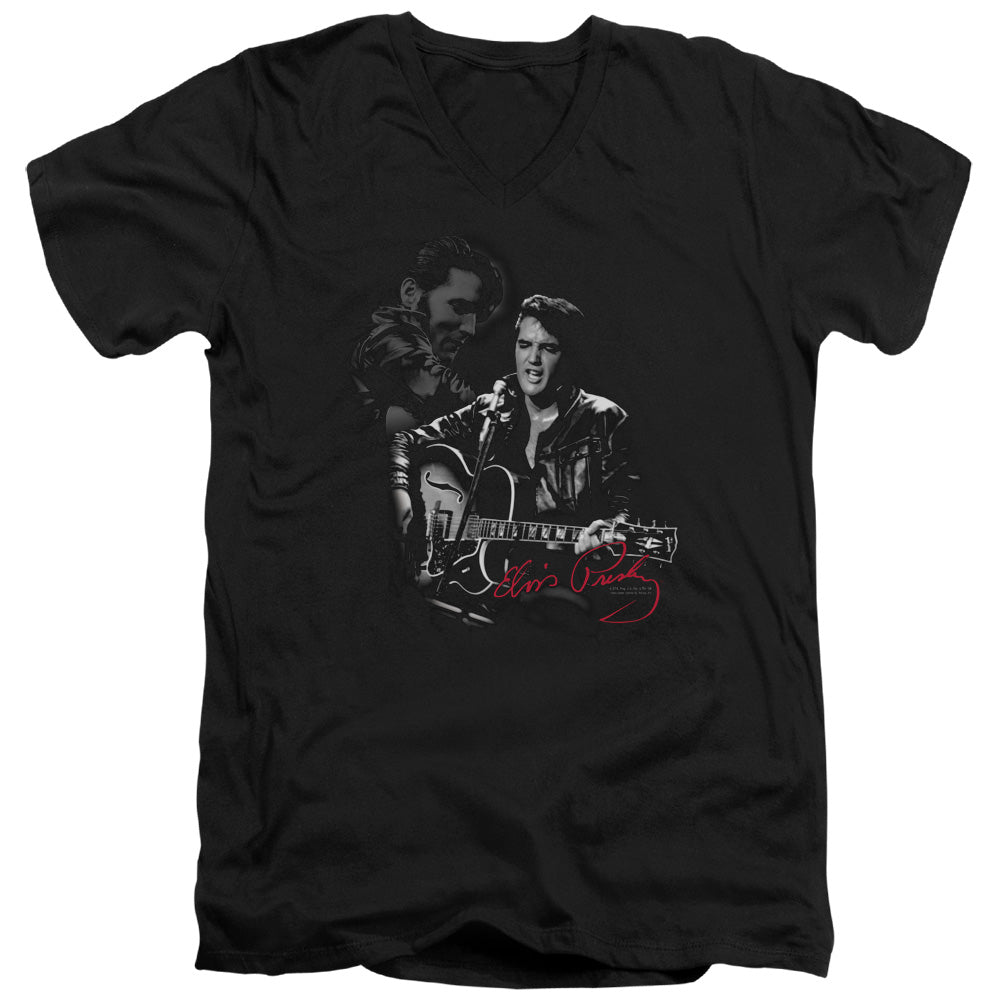 ELVIS PRESLEY/SHOW STOPPER - S/S ADULT V-NECK 30/1 - BLACK