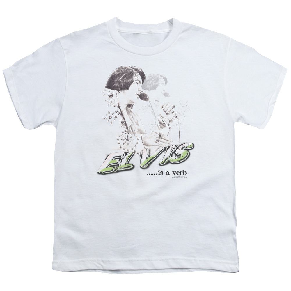 ELVIS PRESLEY/ELVIS IS A VERB - S/S YOUTH 18/1 - WHITE