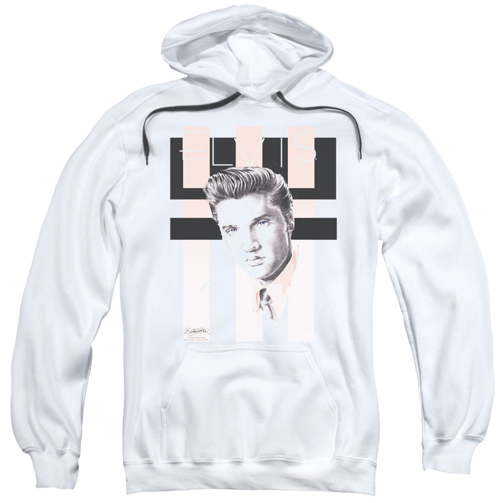 ELVIS PRESLEY/RETRO - ADULT PULLOVER HOODIE - WHITE