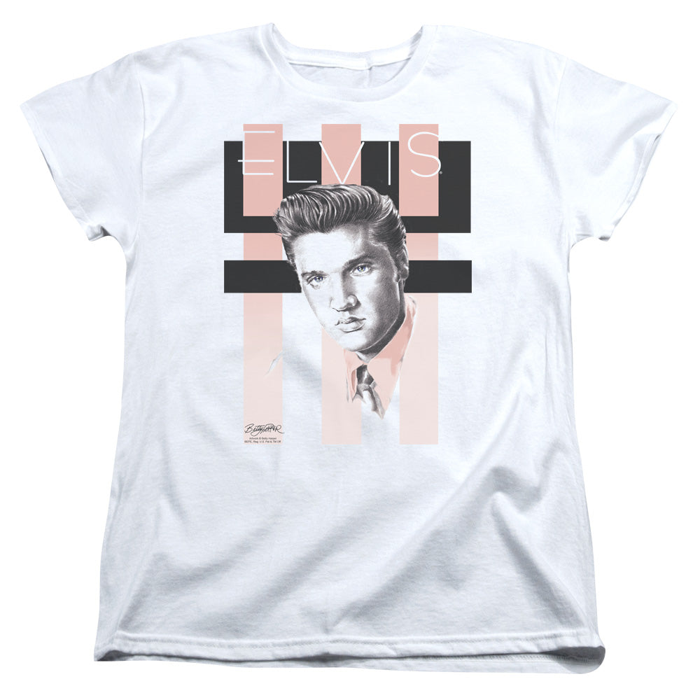 ELVIS PRESLEY/RETRO - S/S WOMENS TEE - WHITE