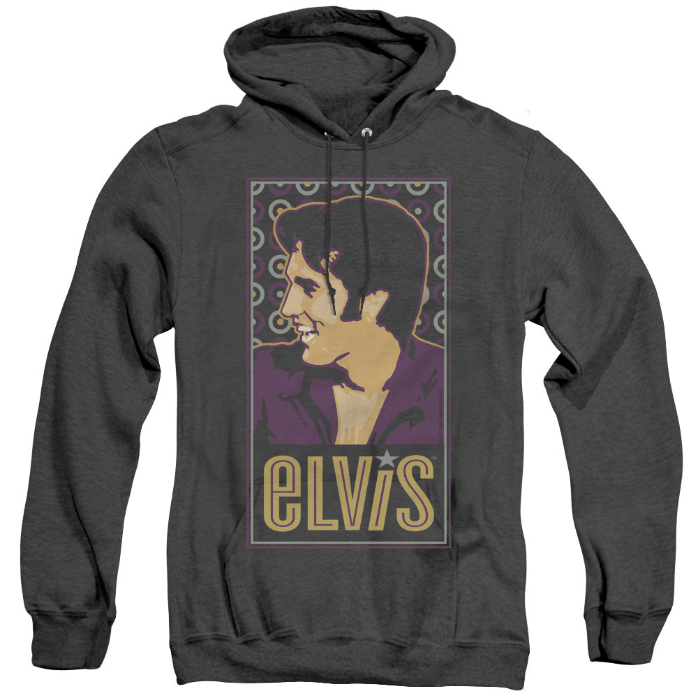 ELVIS PRESLEY/ELVIS IS - ADULT HEATHER HOODIE - BLACK