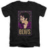 ELVIS PRESLEY/ELVIS IS - S/S ADULT V-NECK 30/1 - BLACK