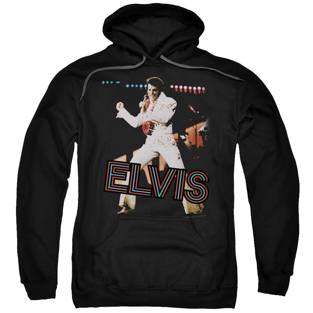 ELVIS PRESLEY/HIT THE LIGHTS - ADULT PULLOVER HOODIE - BLACK