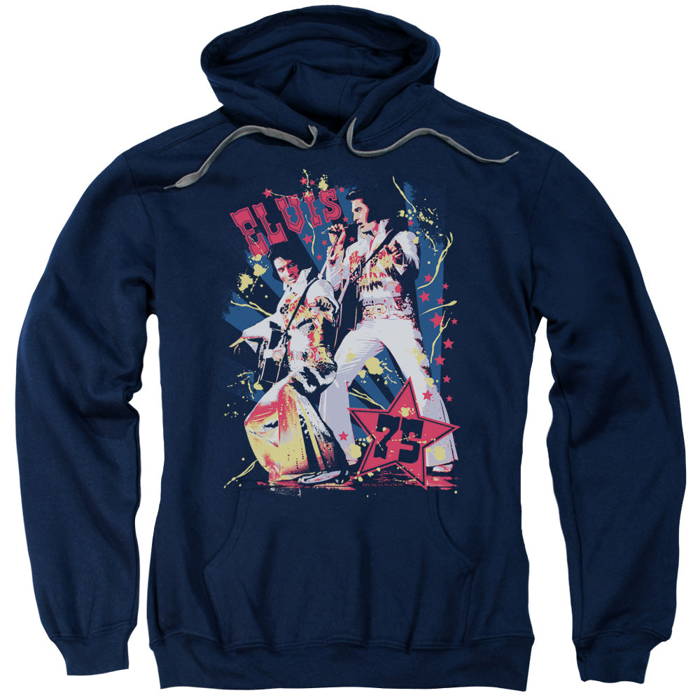 ELVIS PRESLEY/EAGLE ELVIS - ADULT PULLOVER HOODIE - NAVY