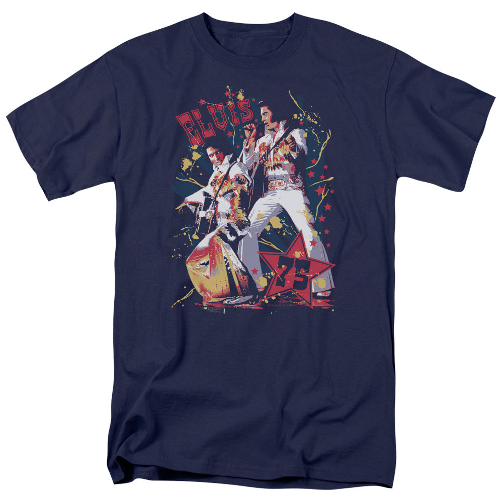 ELVIS PRESLEY/EAGLE ELVIS - S/S ADULT 18/1 - NAVY