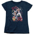 ELVIS PRESLEY/EAGLE ELVIS - S/S WOMENS TEE - NAVY